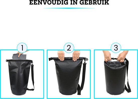 Somstyle Drybag 5 Liter - Droog Tas Waterdicht met Schouderriem - Voor Outdoor, Vakantie, Travel & Zwemmen - Zwart