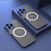 Magnetisch Magsafe Mat Hoesje Voor Iphone 15 Pro Schokbestendig Pantserhoezen Voor Iphone (Blauw)