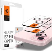 Spigen GlasTR EZ Fit Optik Pro - Camera Lens Protector Geschikt voor Apple iPhone 15 / iPhone 15 Plus - met Installatieframe - Duo Pack - Roze