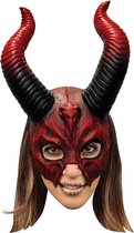 Partychimp Gezichtsmasker Met Hoorns Halloween Masker voor bij Halloween Kostuum Volwassenen - Latex