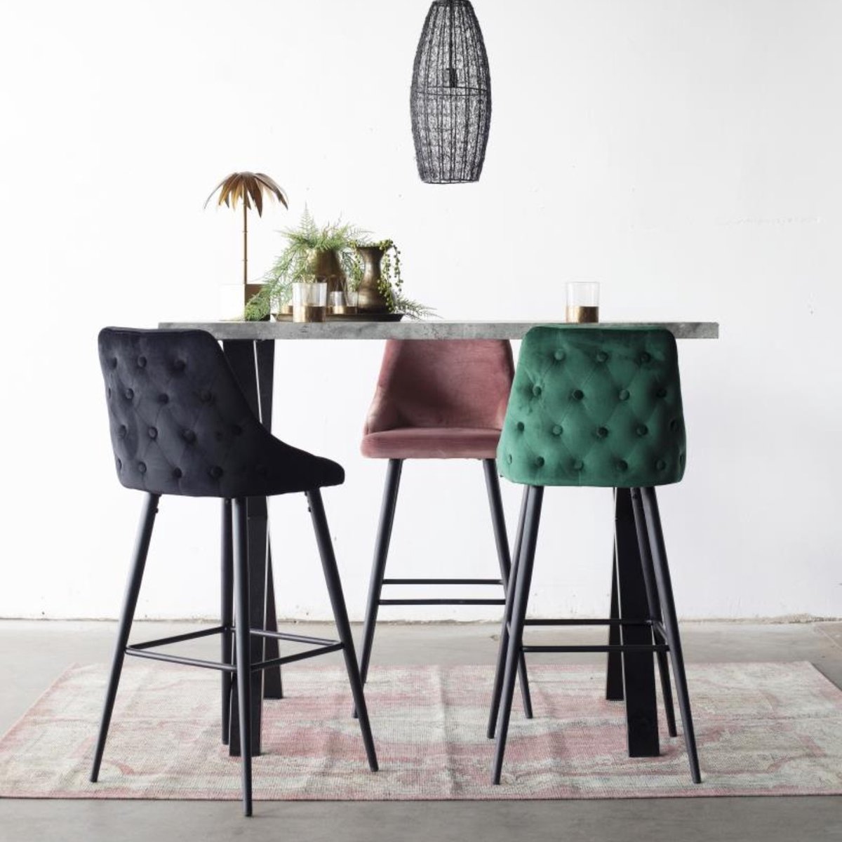 DS4U - Gaby eetkamerstoel velvet roze | Leen Bakker