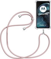 Telefoonkoord + Hoesje Geschikt voor Motorola Moto G14 - Lengte Verstelbaar - Telefoonketting - Shock Proof Case - Rose