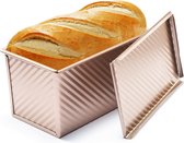 Broodbakvorm met deksel, aluminium antiaanbakvorm voor toastbrood, hoge kwaliteit, gemakkelijk te gebruiken en schoon te maken, broodblik cakebrood toastbrood