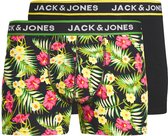 JACK & JONES Jacpink flower trunks (2-pack) - heren boxers normale lengte - groen - zwart - Maat: S