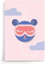 Poster Kinderkamer zonder lijst - Poster Babykamer - Jongen en Meisje - Wanddecoratie - Kinderposters - Cadeau - Sleeping Teddybear - 30 x 45 cm