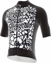 Cycle Gear Wielershirt Grafitti  - Maat XL - Wit / Zwart  - Wielrennen - Wielrenshirt - Fietskleding -  Fietsen - Sportkleding - Fiets cadeau - Wielren accessoire