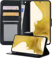Samsung S22 Hoesje Book Case Hoes - Samsung Galaxy S22 Case Hoesje Wallet Cover - Samsung Galaxy S22 Hoesje - Zwart