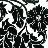 Raved Raamfolie/Plakfolie - Decoratiefolie - bloemenprint Zwart - 2 m x 45 cm