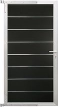 Tuindeur composiet Modular Antraciet met blank aluminium frame compleet (90 x 180 cm)