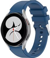 Strap-it Watch 4 & Watch 5 bandje - Samsung Galaxy Watch 4 - 44mm siliconen band - blauw - Geschikt voor Samsung Galaxy Watch 5 Pro – 44mm – 40mm & Galaxy Watch 4 40mm, 44mm & Gala