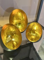 Waxinelichthouder Set Egg Holders- zwart Goud -3 stuks