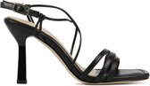 Unisa Sandalen Dames / Damesschoenen - Leer - Blokhak hoogte 8 cm - Snob - Zwart - Maat 36