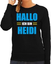 Apres ski trui Hallo ich bin Heidi zwart  dames - Wintersport sweater - Foute apres ski outfit/ kleding/ verkleedkleding L