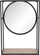 Wandspiegel 36*15*50 cm Zwart Ijzer, Glas, Hout Rechthoek Grote Spiegel Muur Spiegel Wand Spiegel