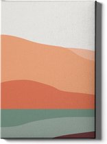 Walljar - Orange Hills I - Muurdecoratie - Canvas schilderij