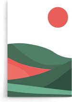 Walljar - Green Waves II - Muurdecoratie - Poster