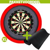 Winmau Blade 6 + Rubberen Dartmat 60*250 + Dartbordverlichting Basic XL (Rood)