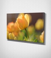 Yellow Flowers Canvas - 60 x 40 cm - Bloemen - Schilderij - Canvas - Slaapkamer - Wanddecoratie  - Slaapkamer - Foto op canvas