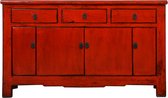 Fine Asianliving Antiek Chinees Dressoir Rood Glanzend B144xD40xH85cm Chinese Meubels Oosterse Kast