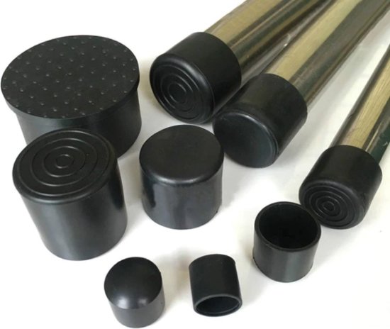 FSW-Products - 4/16/24/32 Chaise Leg Caps - 19mm - Feutre pour Meubles - Dessous de Verre - Feutre Anti-Rayures - Protection de Sol - Protège-Pieds de Chaise - Zwart - Rond - Housses de siège - Capuchons Convertibles - Capuchon Réversible