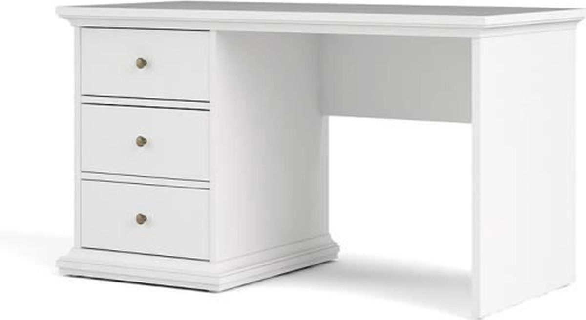 CALICOSY - Bureau met 3 lades wit B130 cm – SOFIA