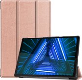 Hoesje Geschikt voor Lenovo Tab M10 FHD Plus 2nd Gen Hoes Case Tablet Hoesje Tri-fold - Hoes Geschikt voor Lenovo Tab M10 FHD Plus (2e Gen) Hoesje Hard Cover Bookcase Hoes - Rosé goud