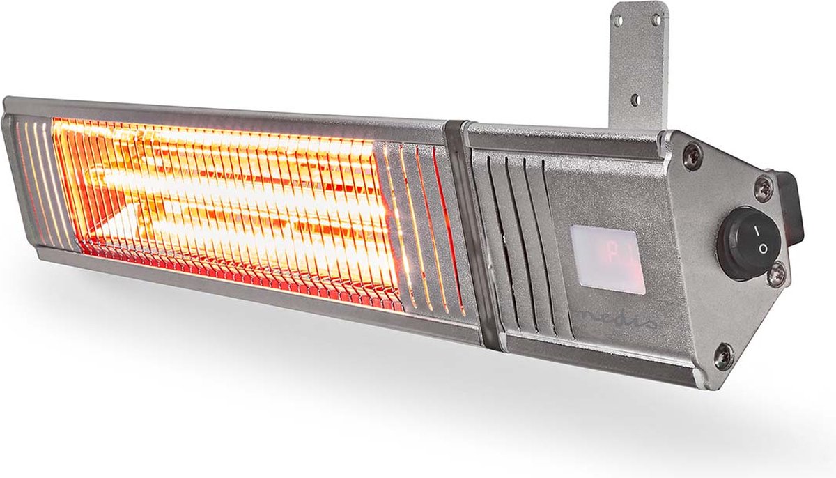 Nedis Patio Verwarmer - 2000 W - 9 Warmte Standen - Wandmontage - IP65 - Aluminium