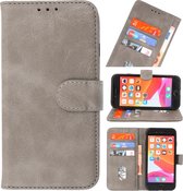 Wicked Narwal | bookstyle / book case/ wallet case Wallet Cases Hoesje voor iPhone SE 2020 - iPhone 8 - iPhone 7/8 Grijs