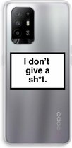 Case Company® - Oppo A94 5G hoesje - Don't give a shit - Soft Case / Cover - Bescherming aan alle Kanten - Zijkanten Transparant - Bescherming Over de Schermrand - Back Cover