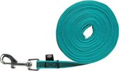 Trixie hondenriem sleeplijn met rubber turquoise (5 MTR X 1,5 CM)