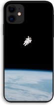 Case Company® - iPhone 11 hoesje - Alone in Space - 100% Biologisch Afbreekbaar - Duurzaam - Biodegradable Soft Case - Milieuvriendelijke Print op Achterkant - Zwarte Zijkanten - Bescherming 