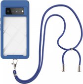 Google Pixel 6 Pro Hoesje met Koord TPU Back Cover Keycord Blauw