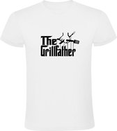Grillfather | Heren T-shirt | Wit | Godfather | Barbecue | BBQ | Biefstuk | Beef | Vlees | Meat