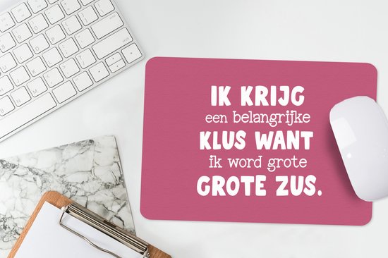 Tapis de souris 27x18 cm - Tapis de souris - Citations - Je vais être grande sœur - Sœur - Petite sœur - Petit frère - Tapis de souris