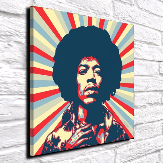 Portrait Jimi Hendrix - Toile Tendue Ou Affiche - Art Mural - Plusieurs Tailles - NEUF