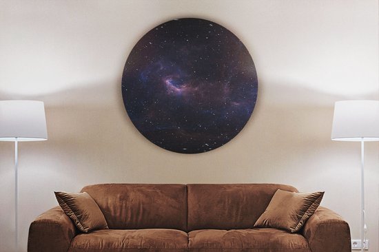Artaza Dibond Cercle Mural Espace avec Etoiles - Univers - Ø 80 cm - Groot - Cercle Mural - Tableau Rond - Pour Intérieur et Extérieur