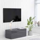 Decoways - Tv-meubel 80x34x30 cm spaanplaat hoogglans grijs