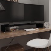 Decoways - TV-meubel/monitorverhoger zwart 120x30x13 cm glas
