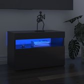 Decoways - Tv-meubelen 2 stuks met LED-verlichting 60x35x40 cm hoogglans grijs