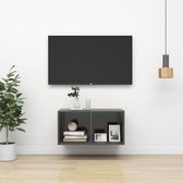 Decoways - Tv-wandmeubel 37x37x72 cm spaanplaat grijs