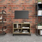 Decoways - Tv-meubel met metalen poten 69,5x30x50 cm sonoma eikenkleurig