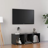 Decoways - Tv-meubel 107x35x37 cm spaanplaat hoogglans grijs