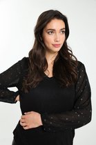 Cassis Dames T-shirt in twee stoffen met sterretjes - T-shirt - Maat 46