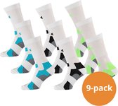 Xtreme Sockswear Fietssokken Crew - 9 paar Witte fiets sokken - Hoog model - Maat 39/42