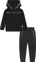 Koko Noko - Kledingset - Limited Edition Streetwear Collection - Joggingbroek met Sweater Hooded Zwart-Blauw - Maat 140