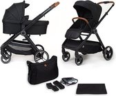 Novi Baby® Neo Kinderwagen - Zwart/Cognac Grip - Inclusief bijpassende luiertas - Geschikt tot 22kg - Inclusief adapterset voor de Maxi-Cosi