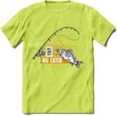 Big Catch - Vissen T-Shirt | Grappig Verjaardag Vis Hobby Cadeau Shirt | Dames - Heren - Unisex | Tshirt Hengelsport Kleding Kado - Groen - 3XL