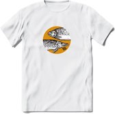 Fishing - Vissen T-Shirt | Grappig Verjaardag Vis Hobby Cadeau Shirt | Dames - Heren - Unisex | Tshirt Hengelsport Kleding Kado - Wit - XXL