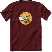 Fishing Tail - Vissen T-Shirt | Grappig Verjaardag Vis Hobby Cadeau Shirt | Dames - Heren - Unisex | Tshirt Hengelsport Kleding Kado - Burgundy - XXL