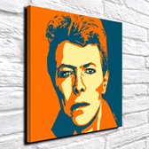 Pop Art David Bowie Canvas - 70 x 70 cm - Canvasprint - Op dennenhouten kader - Geprint Schilderij - Popart Wanddecoratie